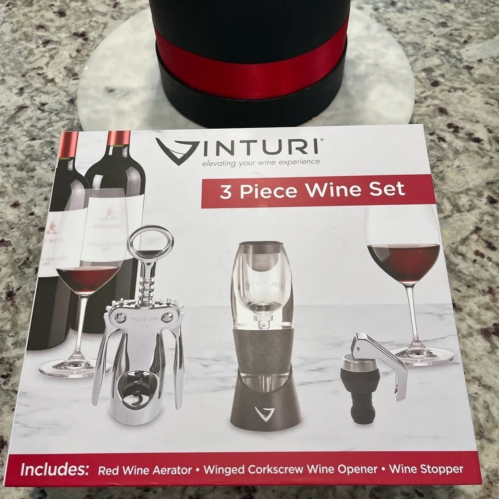 Vinturi Wine Opener, Wine Aerator, Wine Stopper 3 Piece Deluxe Wine Set NEW